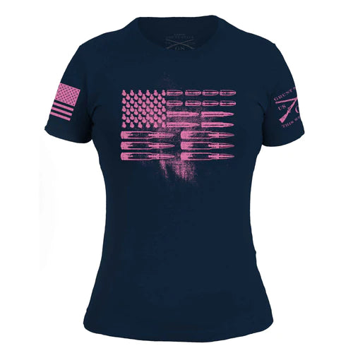 Pink Ammo Flag ladies tshirt