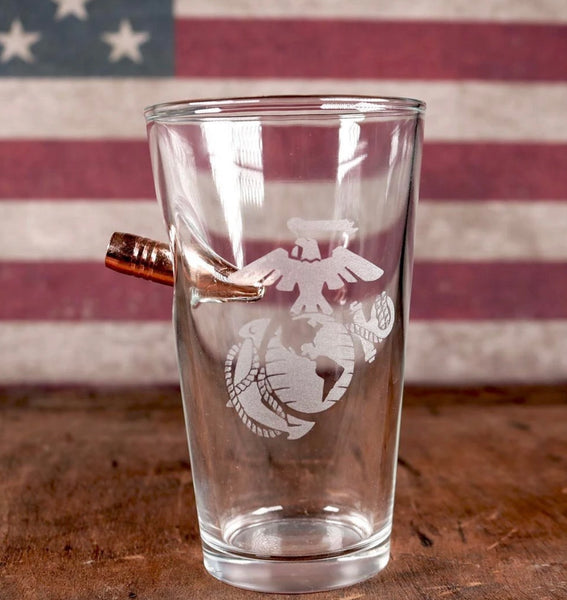 BenShot 16-oz. Pint Glass with .50 Cal. BMG Bullet