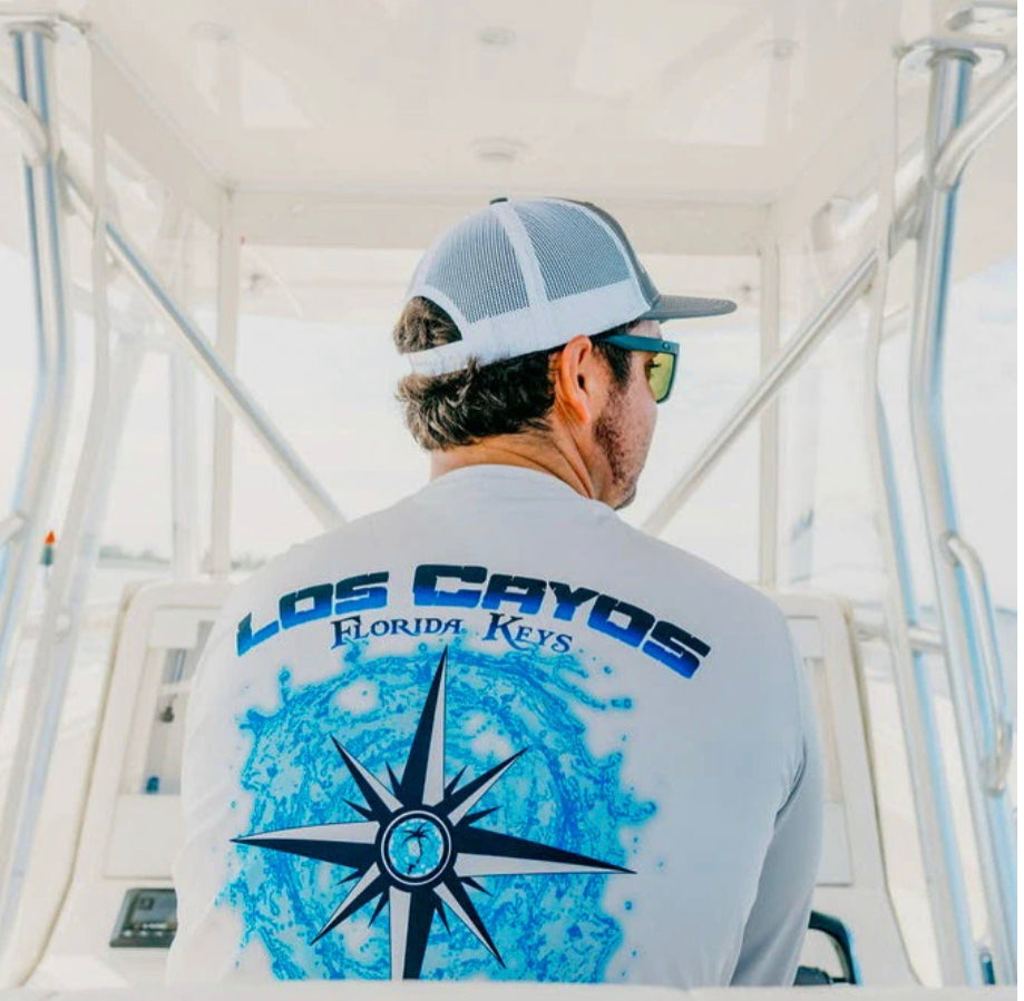 Compass / Silver - Quick Dry UPF 50+ Mens Long Sleeve