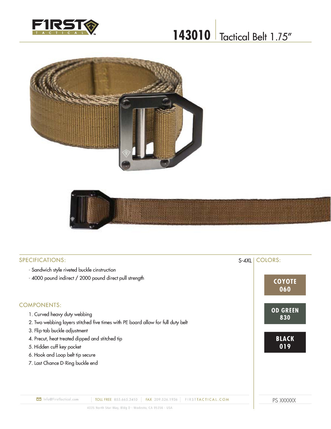 TACTICAL BELT 1.75”