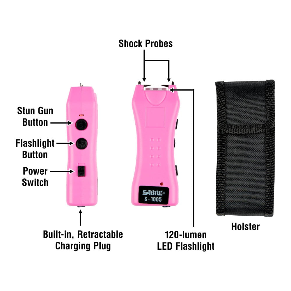 Dual Capacitor Stun Gun W/ LED Flashlight