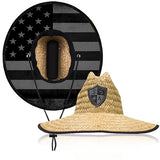 UNDER BRIM STRAW HAT | BLACKOUT AMERICAN FLAG