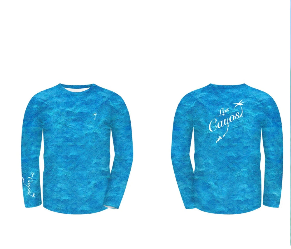 Ocean View Camo / Back Logo - Quick Dry UPF 50+ Mens Long Sleeve