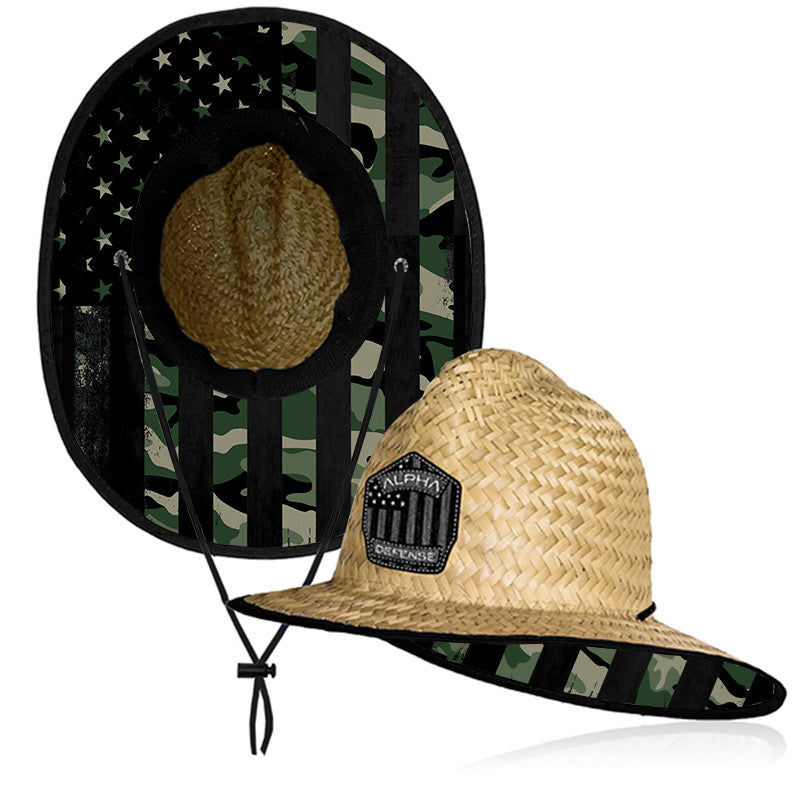 Ladder Straw Hat - Patriot Military Camo