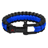 PARACORD BRACELET | BLACK BUCKLE | BLACK & BLUE