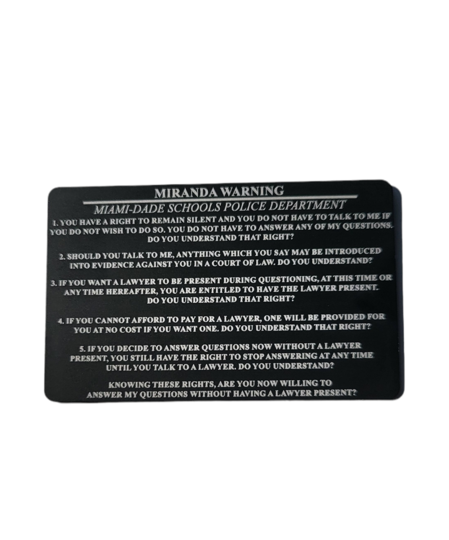 Miranda Card