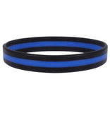 Silicone Thin Blue Line Bracelet
