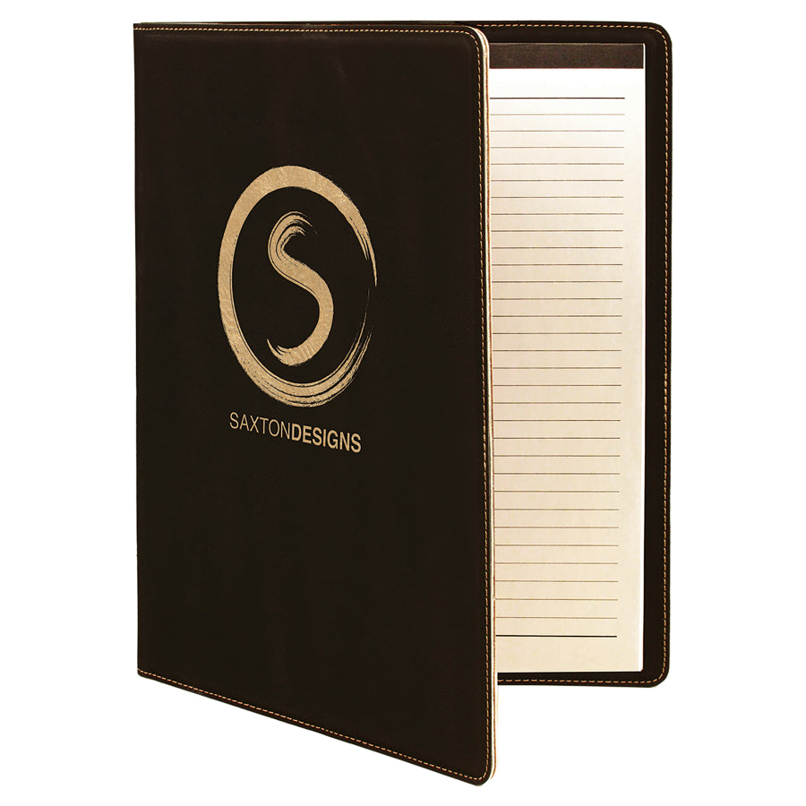 9 1/2" x 12 Laserable Leatherette Portfolio with Notepad