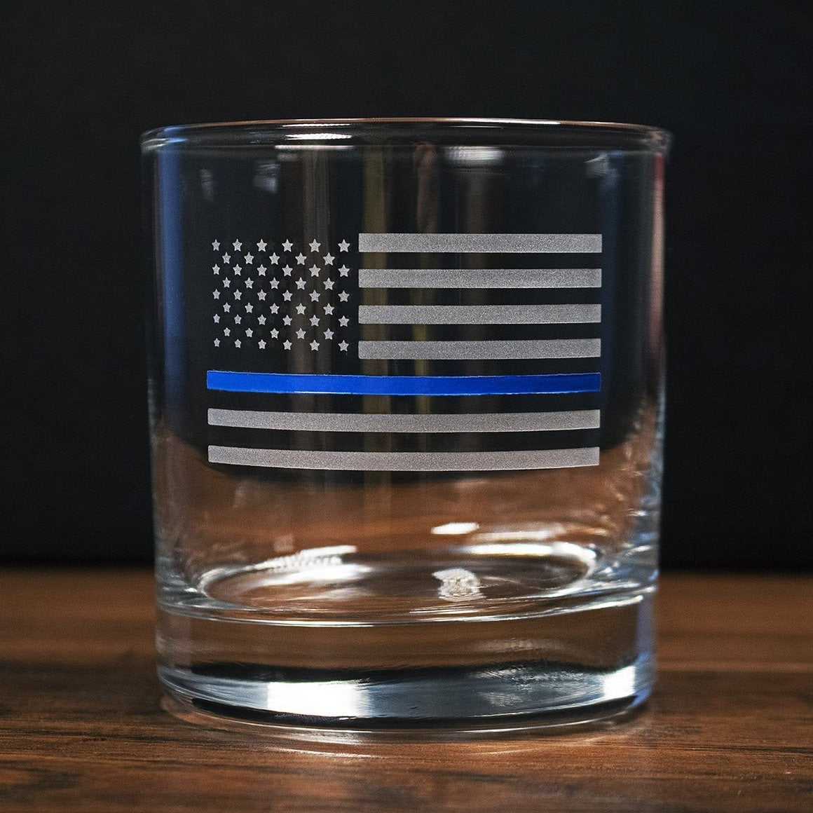 BenShot Thin Blue Line Rock Glass