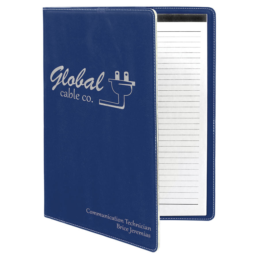 9 1/2" x 12 Laserable Leatherette Portfolio with Notepad