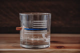 BenShot Thin Blue Line Rock Glass