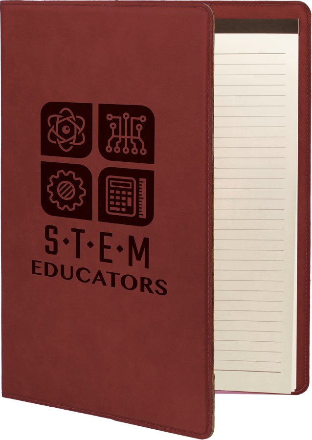 9 1/2" x 12 Laserable Leatherette Portfolio with Notepad