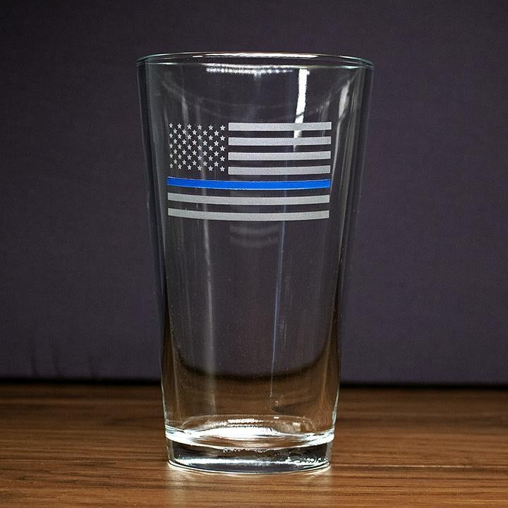 BenShot Thin Blue Line Pint Glass
