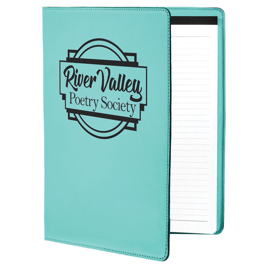 9 1/2" x 12 Laserable Leatherette Portfolio with Notepad