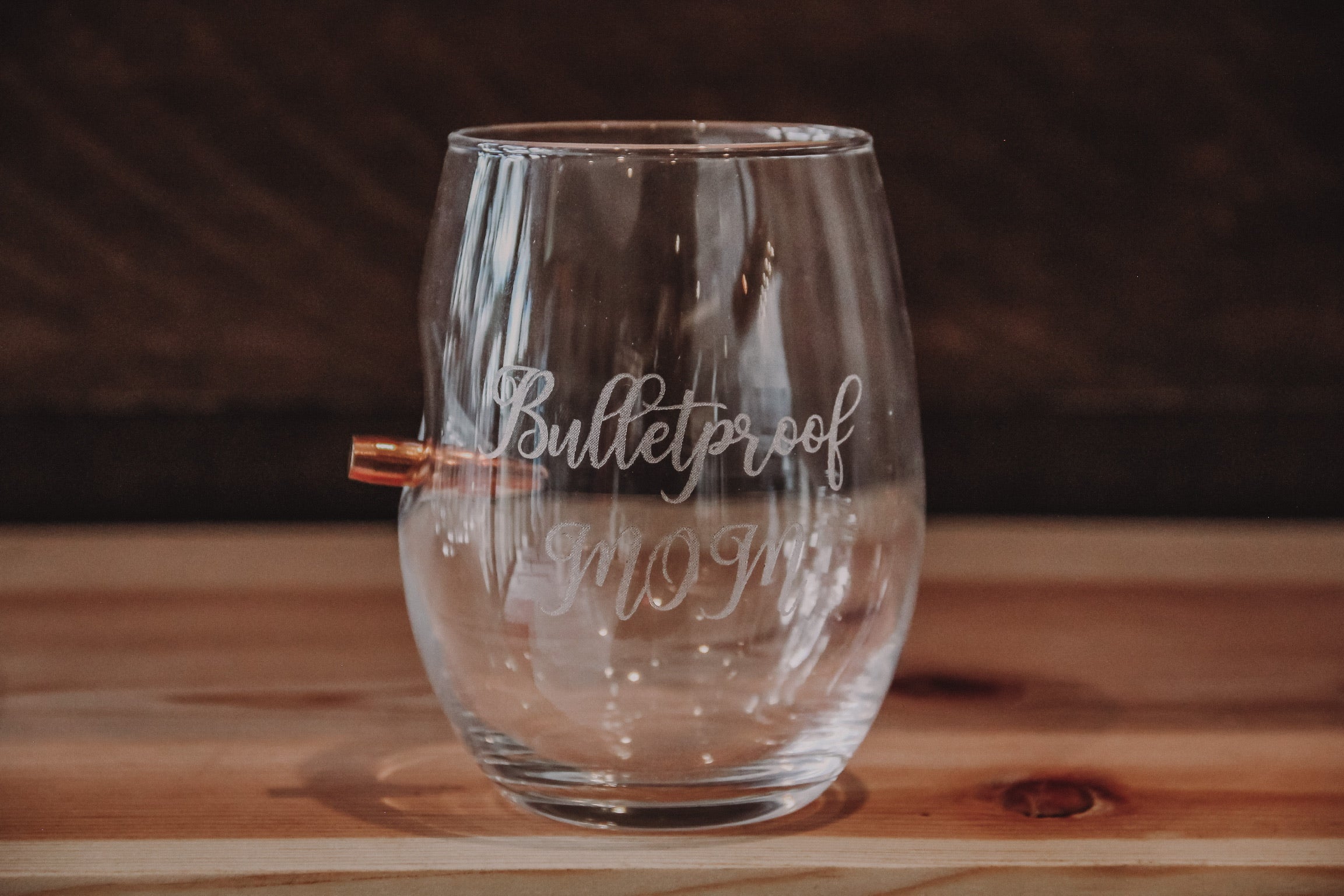 BenShot Bulletproof Mom Wine Glass