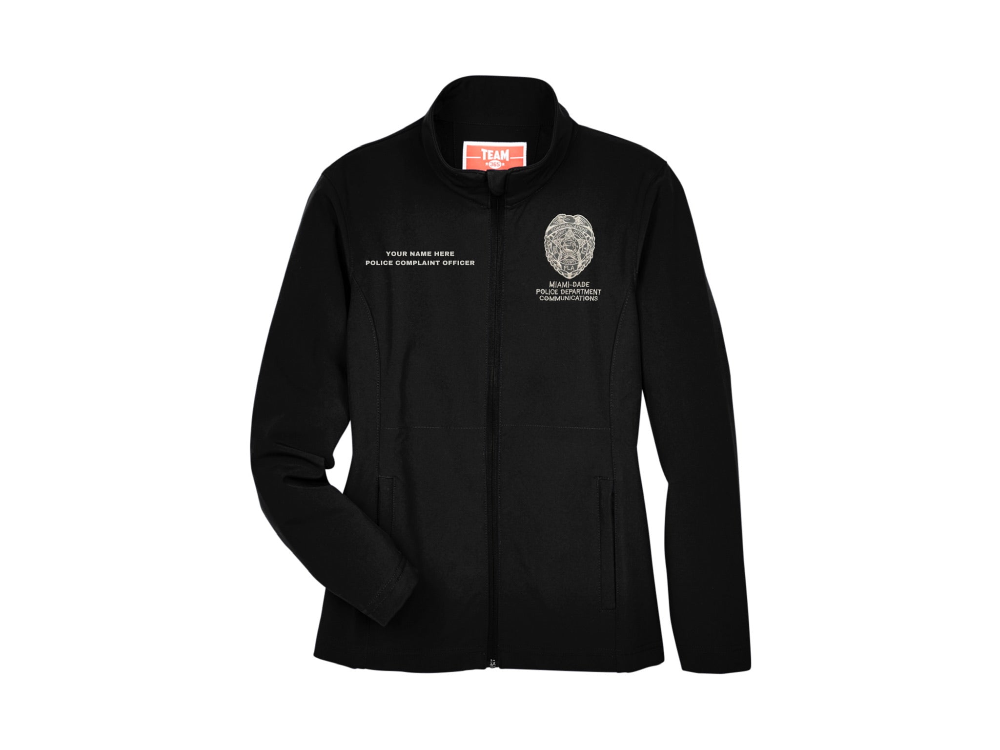 Miami Dade Communications Ladies Black Soft Shell Jacket