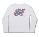 Floral / White V-neck - Quick Dry UPF 50+ Ladies Long Sleeve